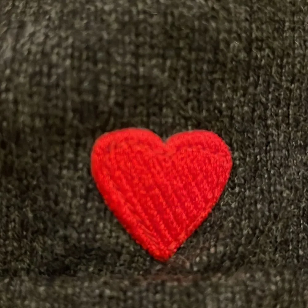 Autumn Cashmere Kids Dark Grey with Heart Winter Hat